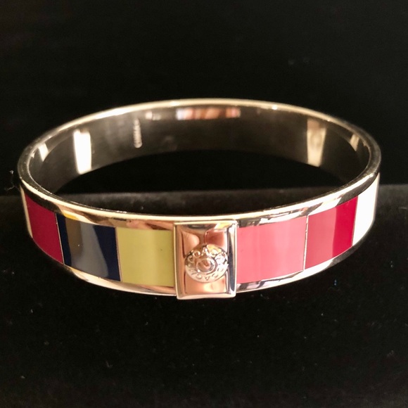 Coach Jewelry - Coach Multi-color Silver Tone Bangle Bracelet
